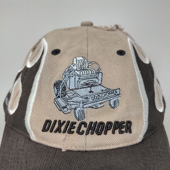 Dixie Chopper Men's Strapback Hat Tan Black OSFM Embroidered Flames Logo - Picture 4 of 12